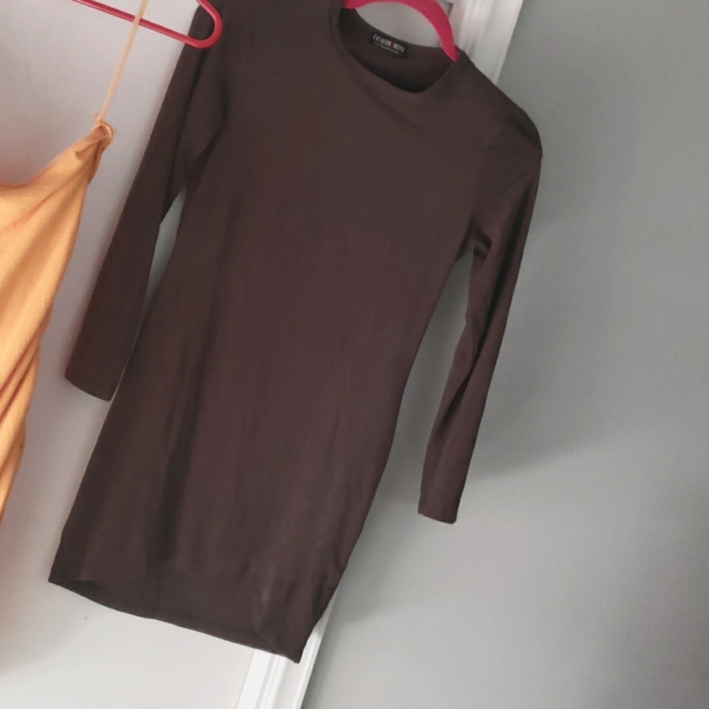 Dark green long sleeve dress